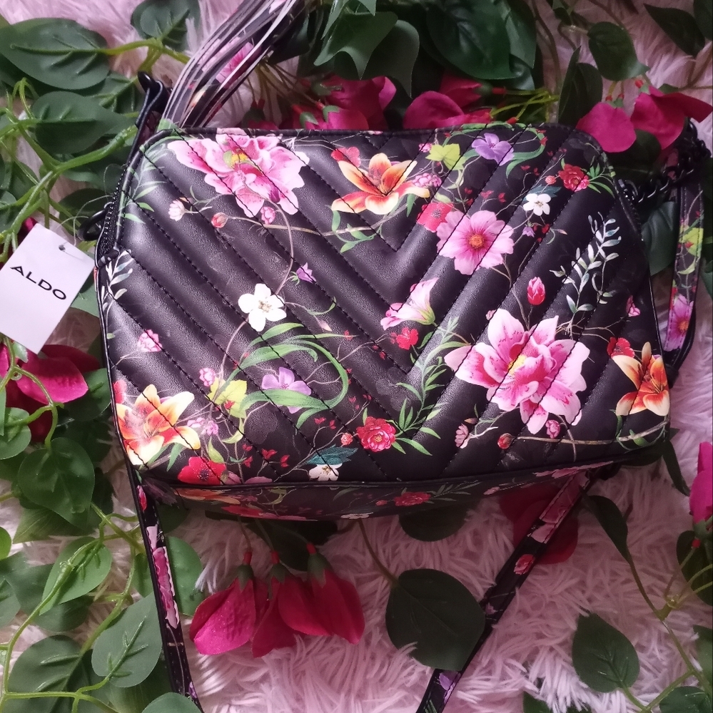 ALDO Floral Black Crossbody Bag